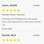 screenshots of client testimonials for ecoview from rated people