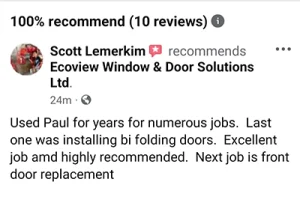 a screenshot of of a customer testimonial