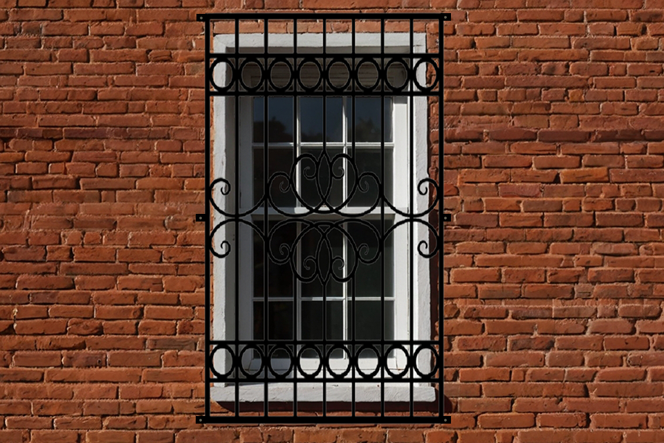 PVC Window with a steel security grill